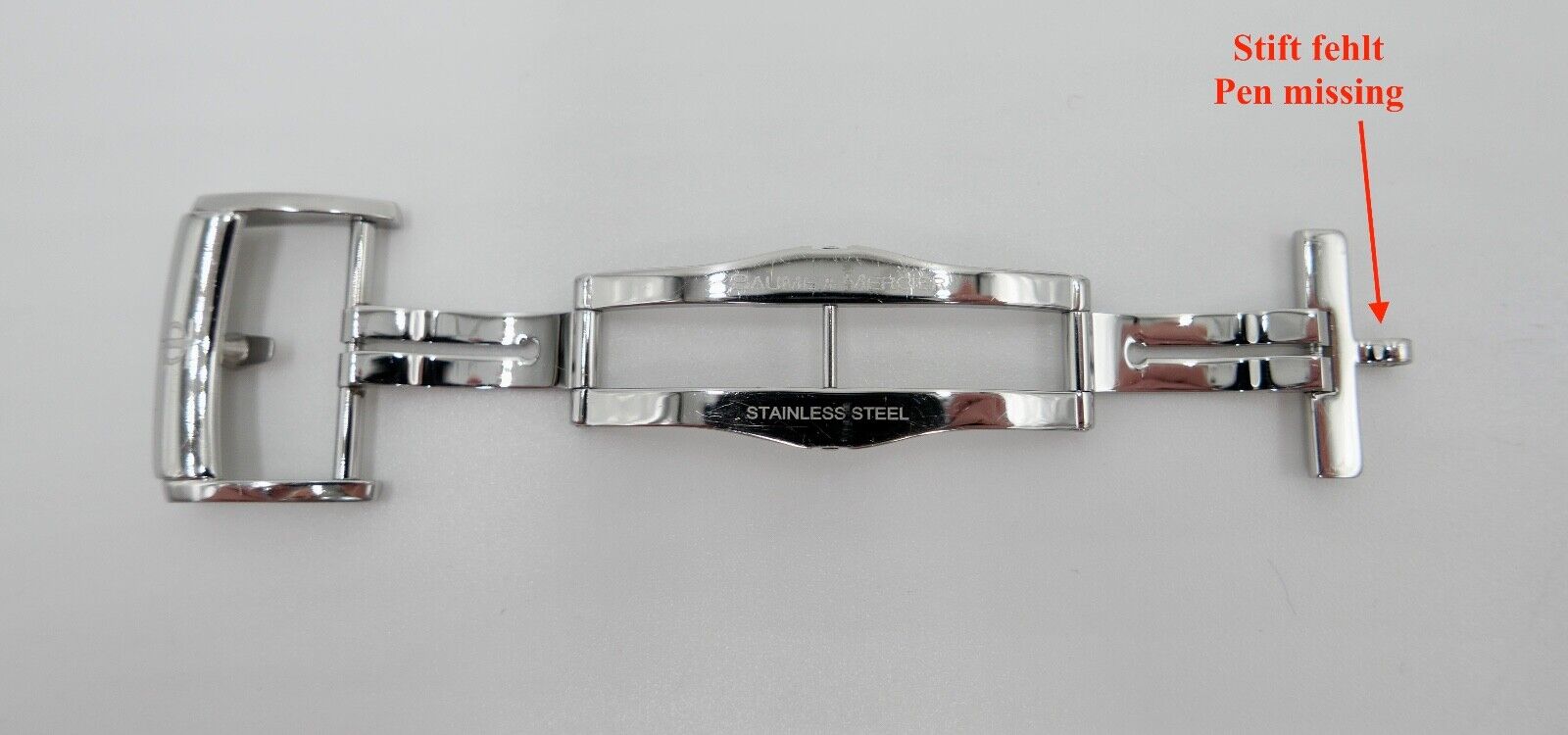 Baume & Mercier Stahl Armband Faltschließe Edelstahl 20mm Schließe - Antikhandel-Stuttgart