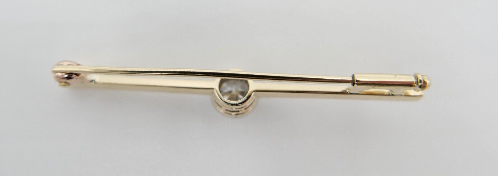 Alte Stabbrosche Bajonettverschluß 0,75 Ct Altschliff Diamant 45mm 585 14K Gold - Antikhandel-Stuttgart