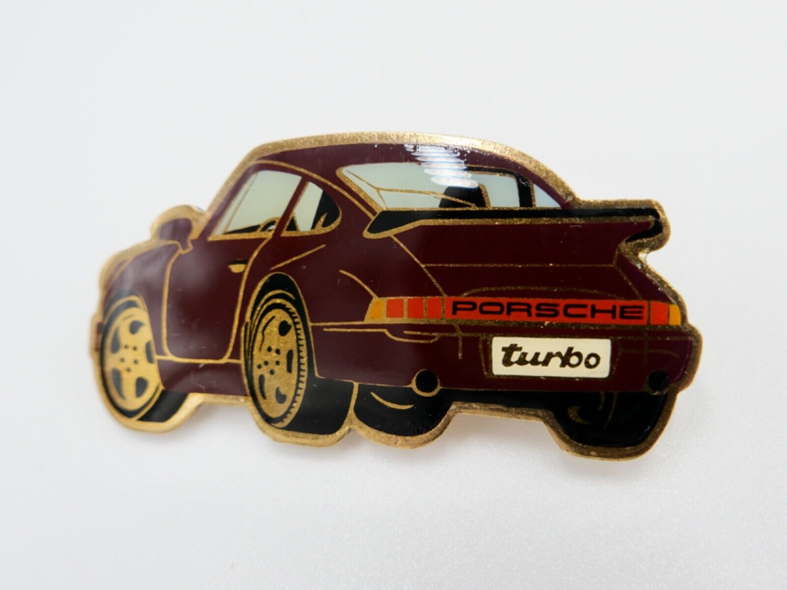 1980er Jahre PORSCHE TURBO 930 Pin Anstecknadel Brosche Ø 50mm Button - Antikhandel-Stuttgart