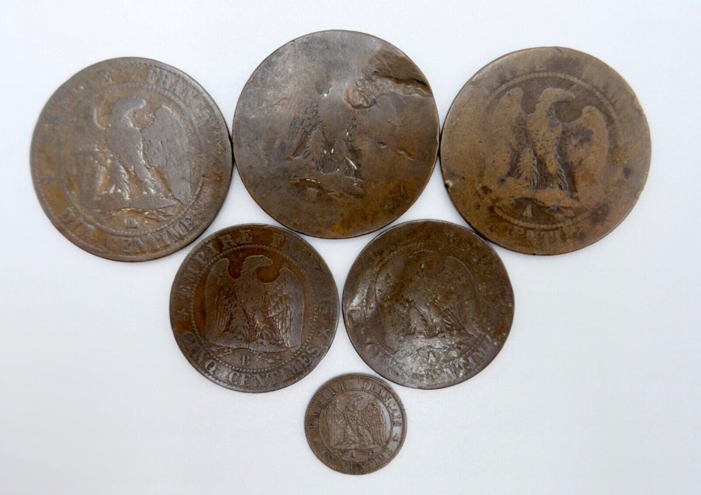 Lot Posten Frankreich Napoleon III 1854-1862 on Cinq Dix 1 5 10 Centimes - Antikhandel-Stuttgart