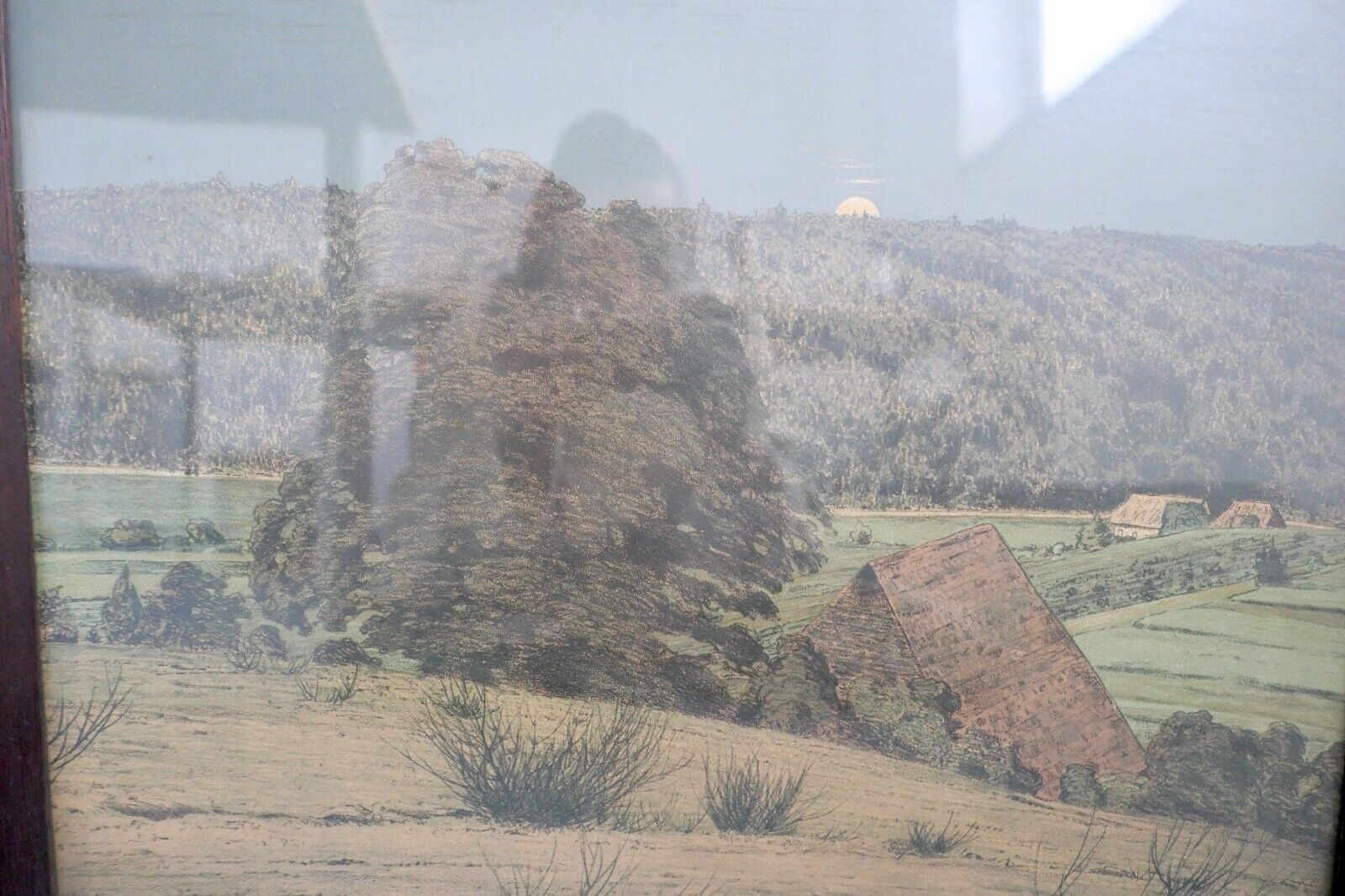 GUSTAV KAMPMANN 1859 - 1917 Farb - Lithographie " am Waldesrand " signiert - Antikhandel-Stuttgart