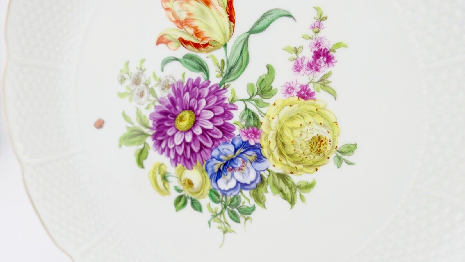 Ludwigsburg Porzellan Zierteller Wandteller Blumendekor Ø 26 cm TOP - Antikhandel-Stuttgart