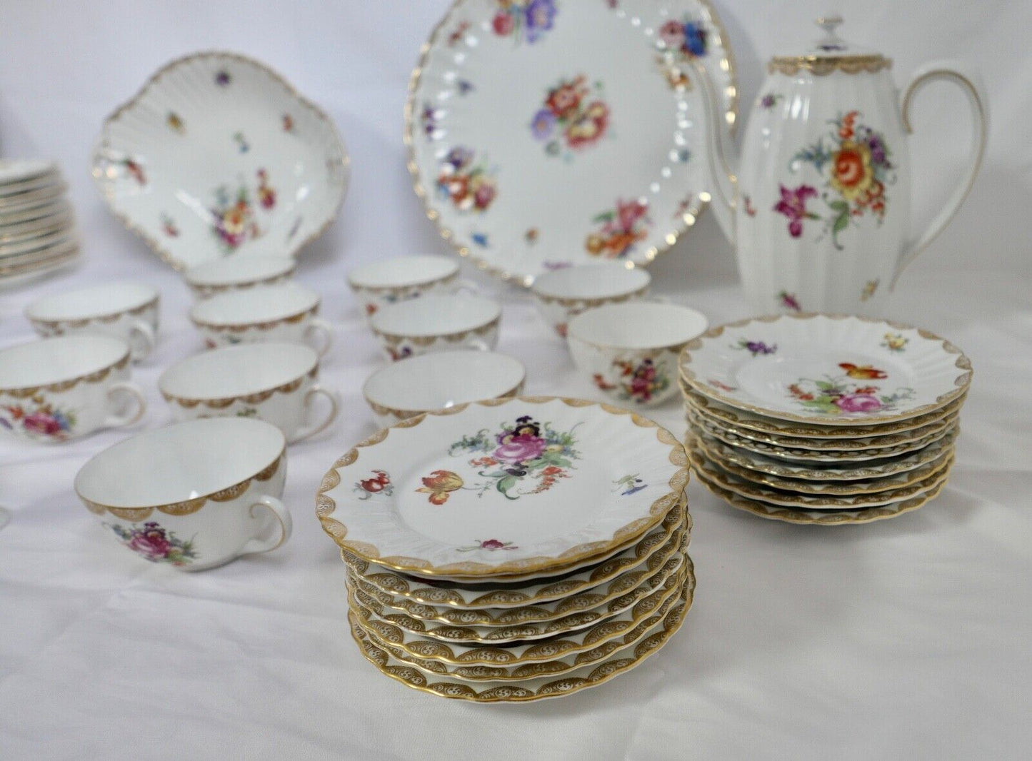 49 Tlg Kaffee Tee Service Württemberg 2188 Porzellan Bauer & Pfeiffer Schorndorf - Antikhandel-Stuttgart