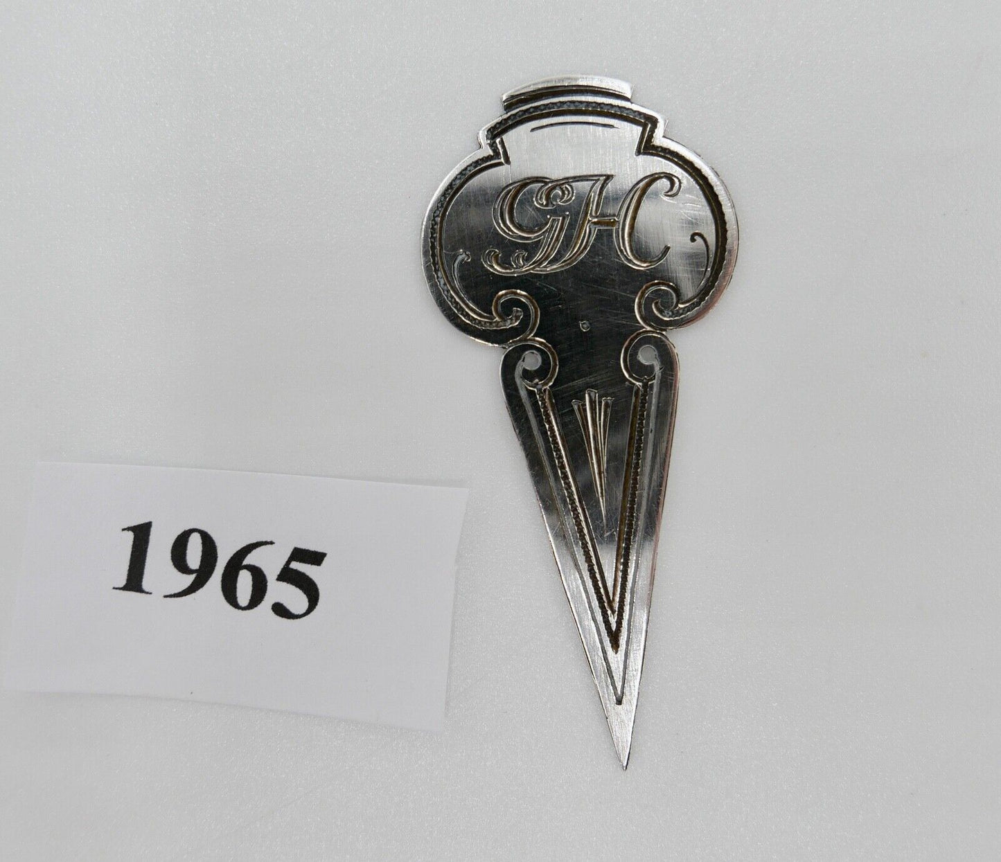 Altes LESEZEICHEN in 835 Silber mit Gravur MUTTER & GH - Antikhandel-Stuttgart