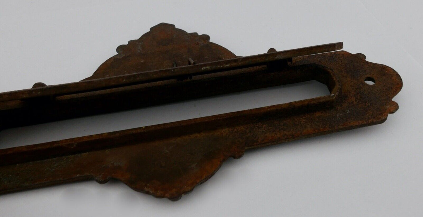 Antikes Barock Gusseisen Briefschlitz Briefklappe floral " Briefe " 24,5 cm - Antikhandel-Stuttgart