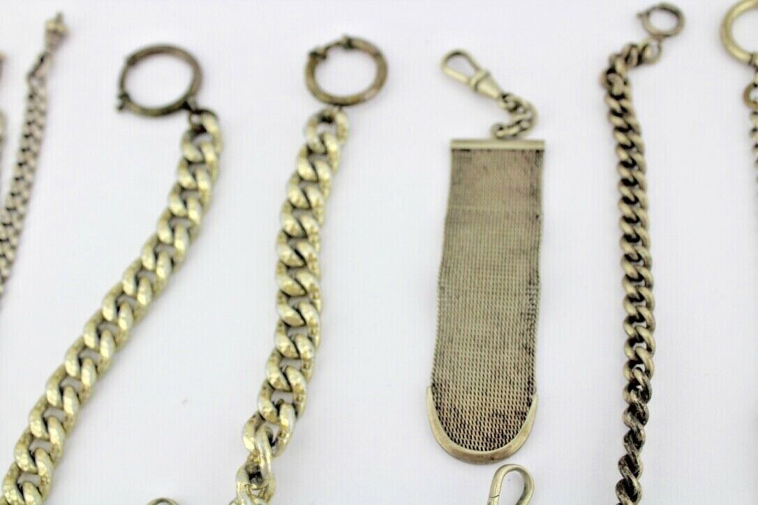 10 Antike Taschenuhr Kette watch Chain Silber versilbert Metall L&F Doppeladler - Antikhandel-Stuttgart