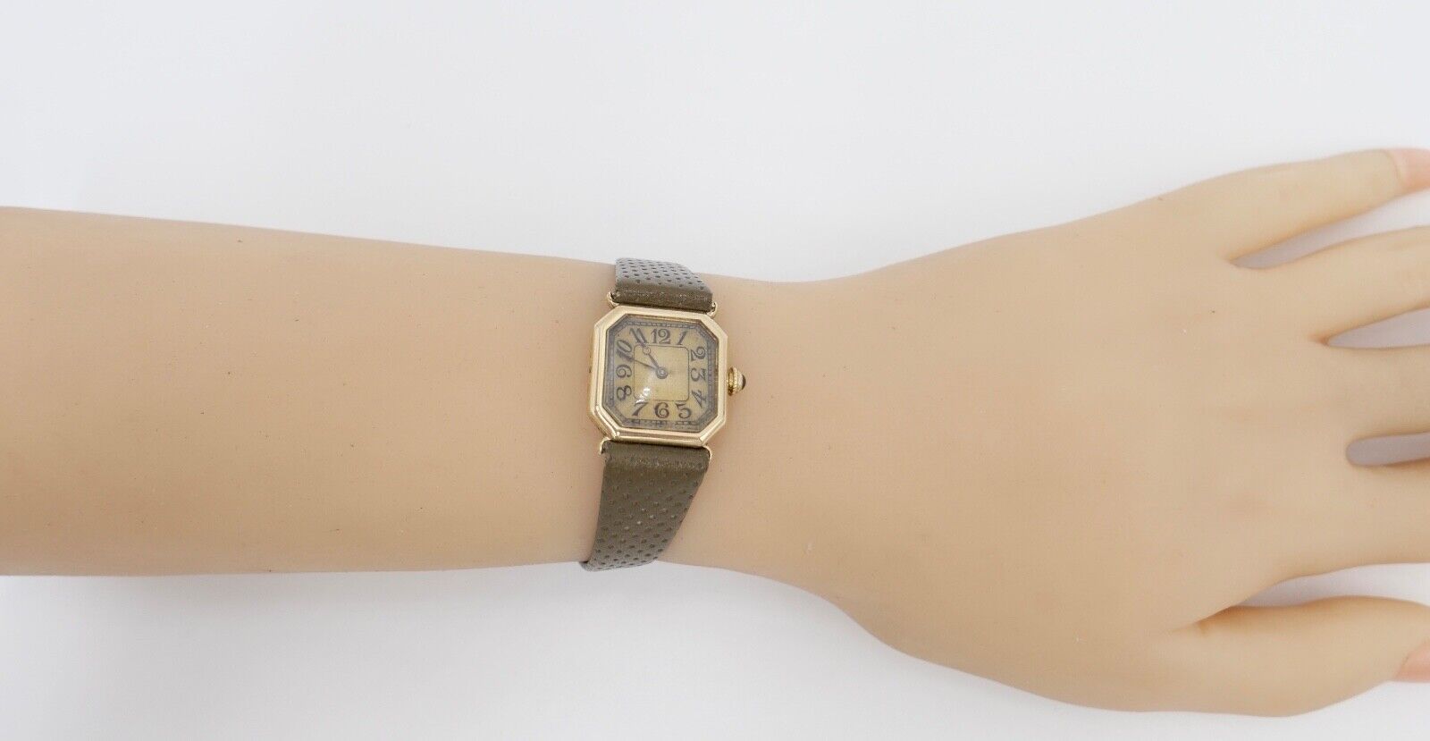 1930er Herren Damen Uhr Henry Blank & Co and Cresarrow USA 585 14K Gold Saphire - Antikhandel-Stuttgart