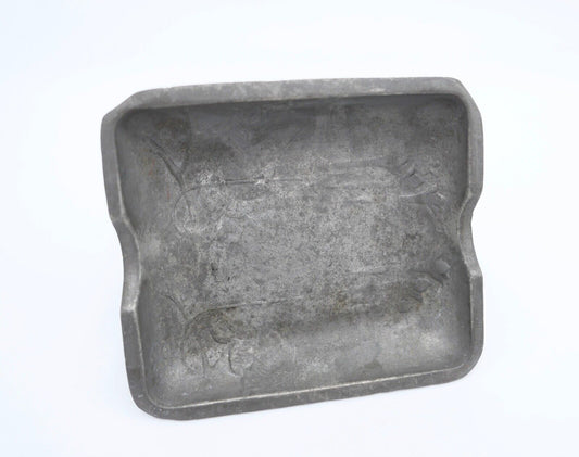 KAYSERZINN 4190 Zinn Aschenbecher / Schmuckschale 10x9cm Relief Fuchsien Blätter - Antikhandel-Stuttgart