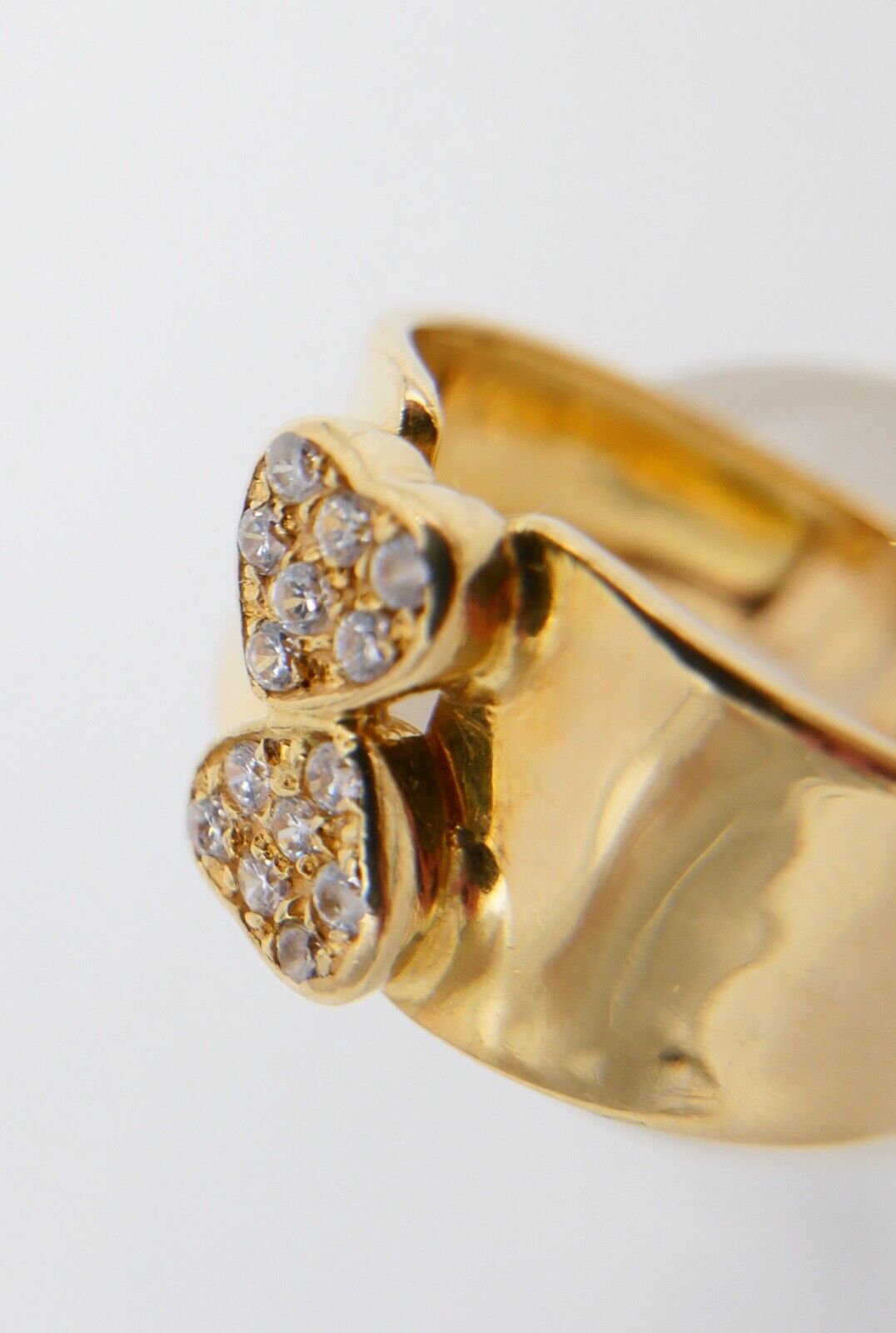 Damen Gold Herz Love Zirkonia Ring 18K 750 1474 VI Oro Top Gr. 61 0,126 Ct - Antikhandel-Stuttgart