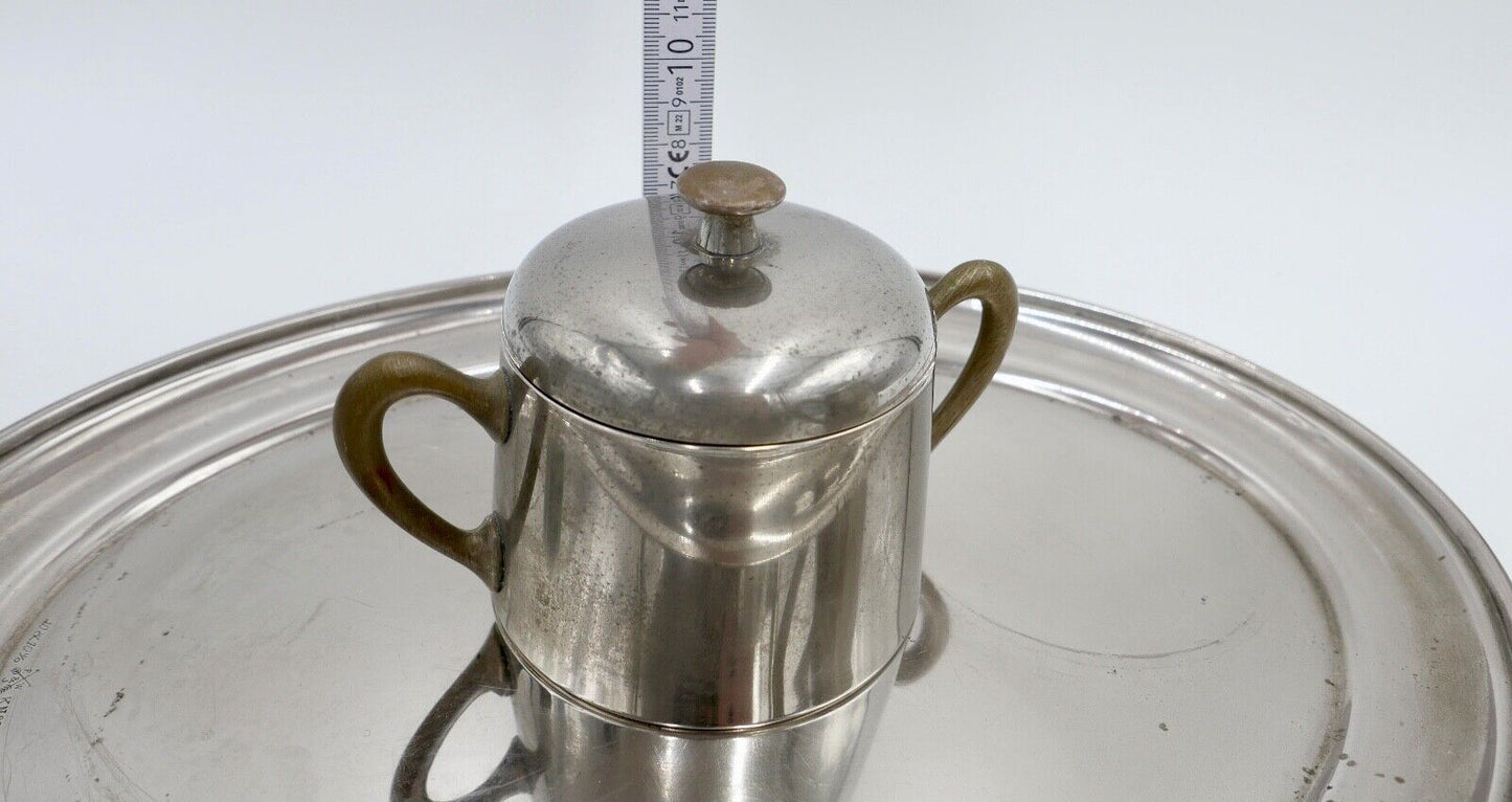 Jugendstil um 1900 Kaffee Tee Service FLEITMANN & WITTE 10/10% Chrom Nickel FW&J - Antikhandel-Stuttgart