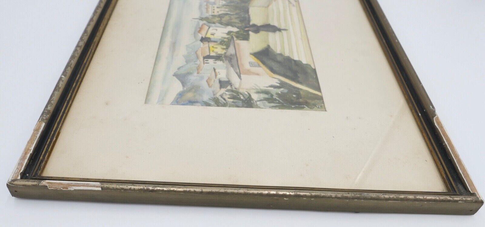 1940 Else Hertzer Aquarell signiert Malcesine Gardasee Frau Treppe 42x32 cm - Antikhandel-Stuttgart