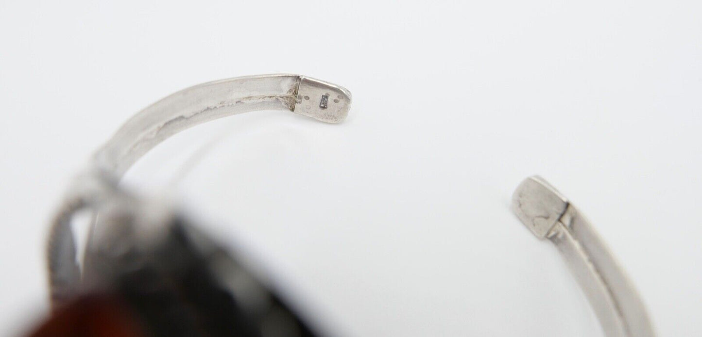 vintage Silber 925 Bernstein Armband Armreif Armspange Sterlingsilber - Antikhandel-Stuttgart