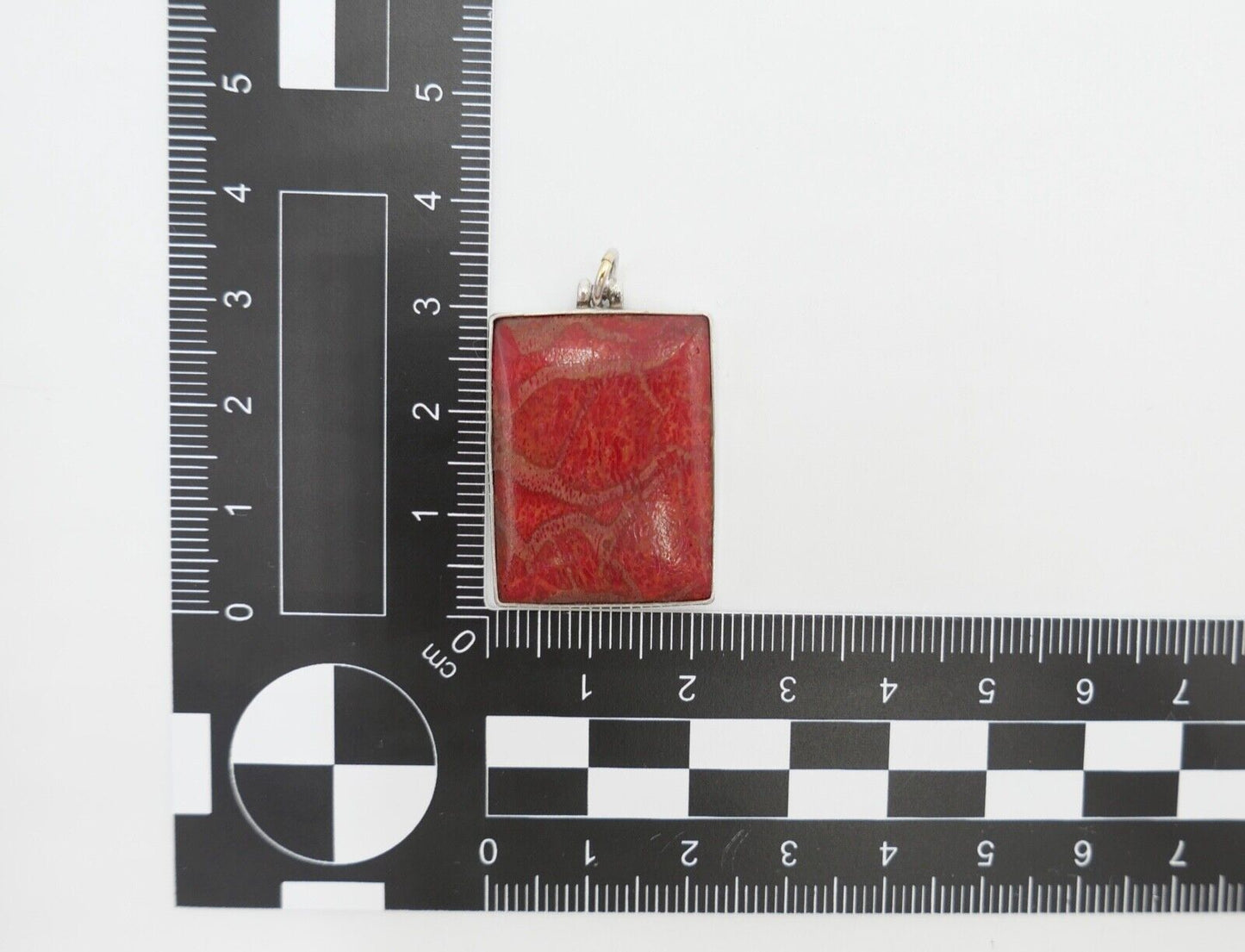 80er Jahre Anhänger roter Jaspis Trommelstein Silber - Antikhandel-Stuttgart