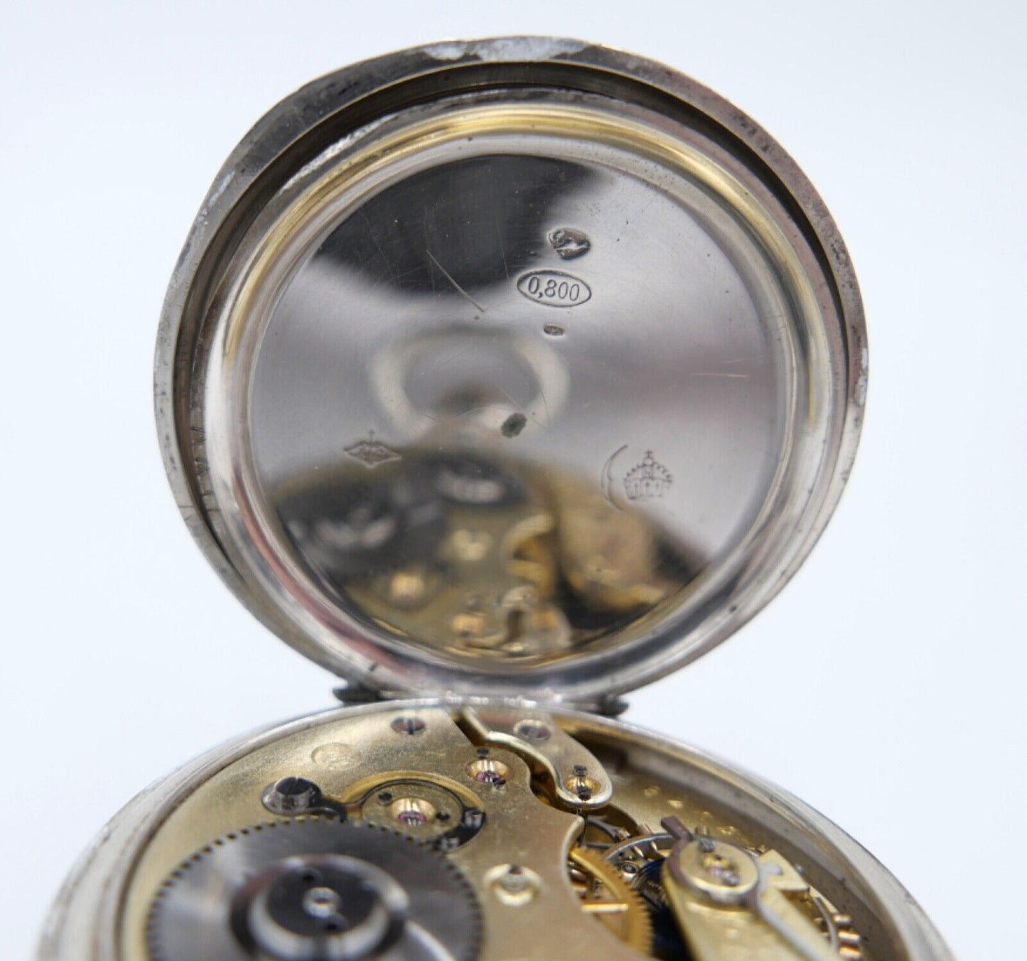 1888 IWC Open Face Kaliber 49 Taschenuhr 800 Silber Ø 50mm - Antikhandel-Stuttgart