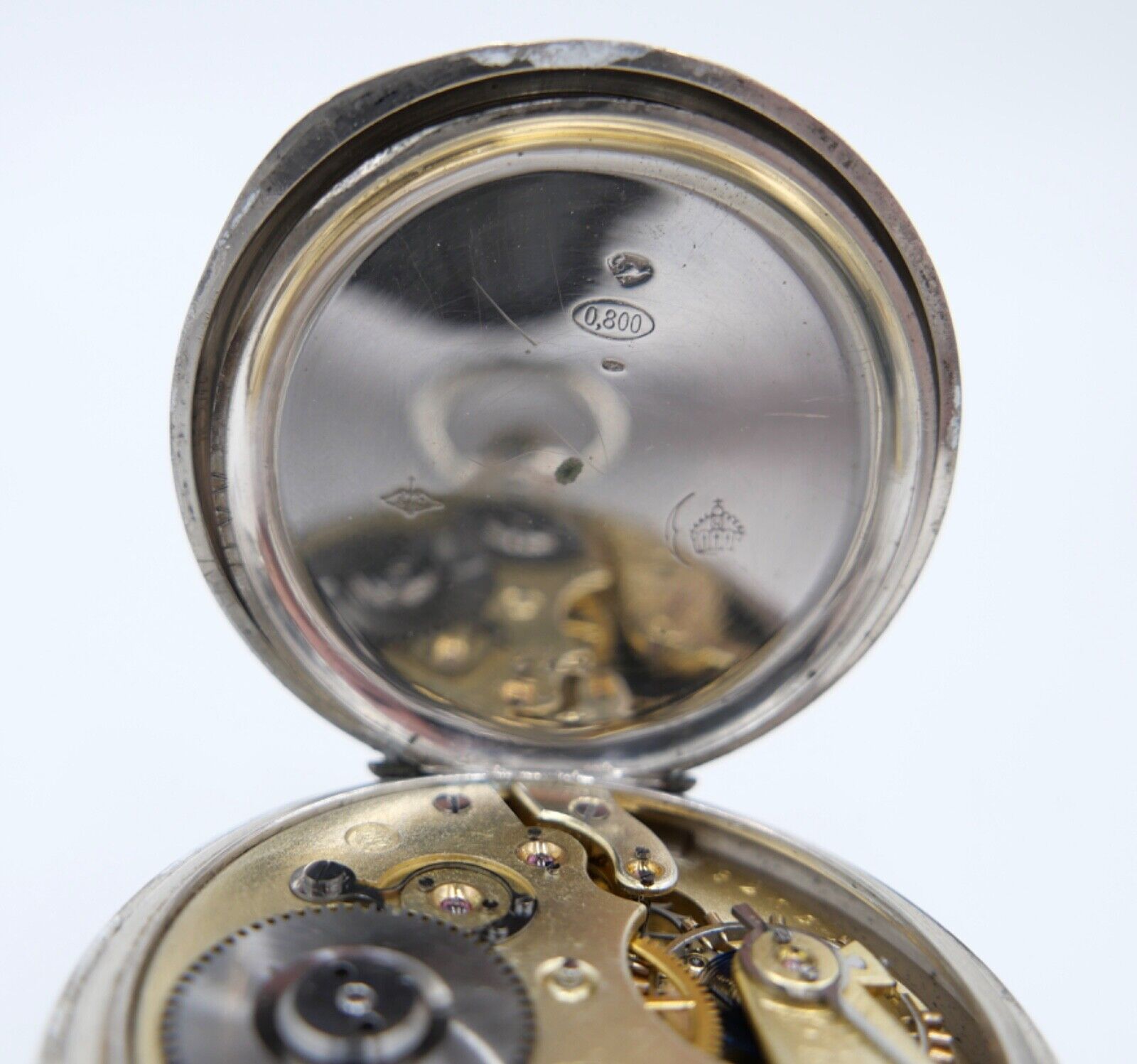 1888 IWC Open Face Kaliber 49 Taschenuhr 800 Silber Ø 50mm - Antikhandel-Stuttgart