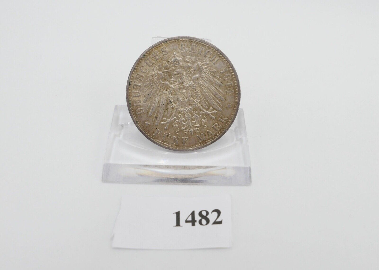 5 Mark 1914 A J.114 PREUSSEN KAISER WILHELM IN UNIFORM Silber 900 - Antikhandel-Stuttgart