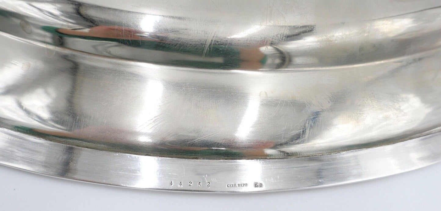 Tablett Servierplatte " Gebr. Hepp " 45x28 cm versilbert Monogramm FC CF - Antikhandel-Stuttgart