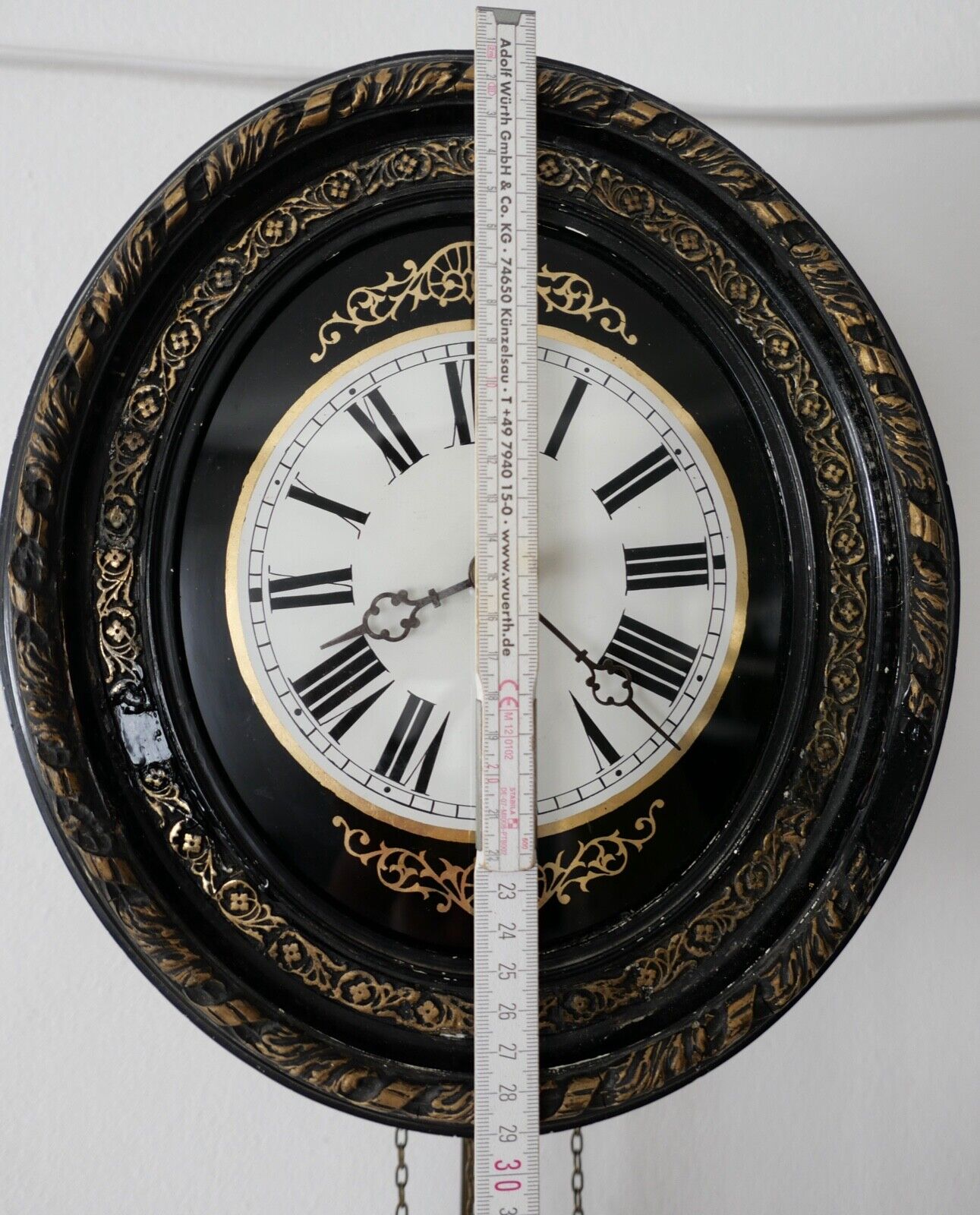 BIEDERMEIER antike Wanduhr Schottenuhr mit Hinterglas 1840 - Antikhandel-Stuttgart