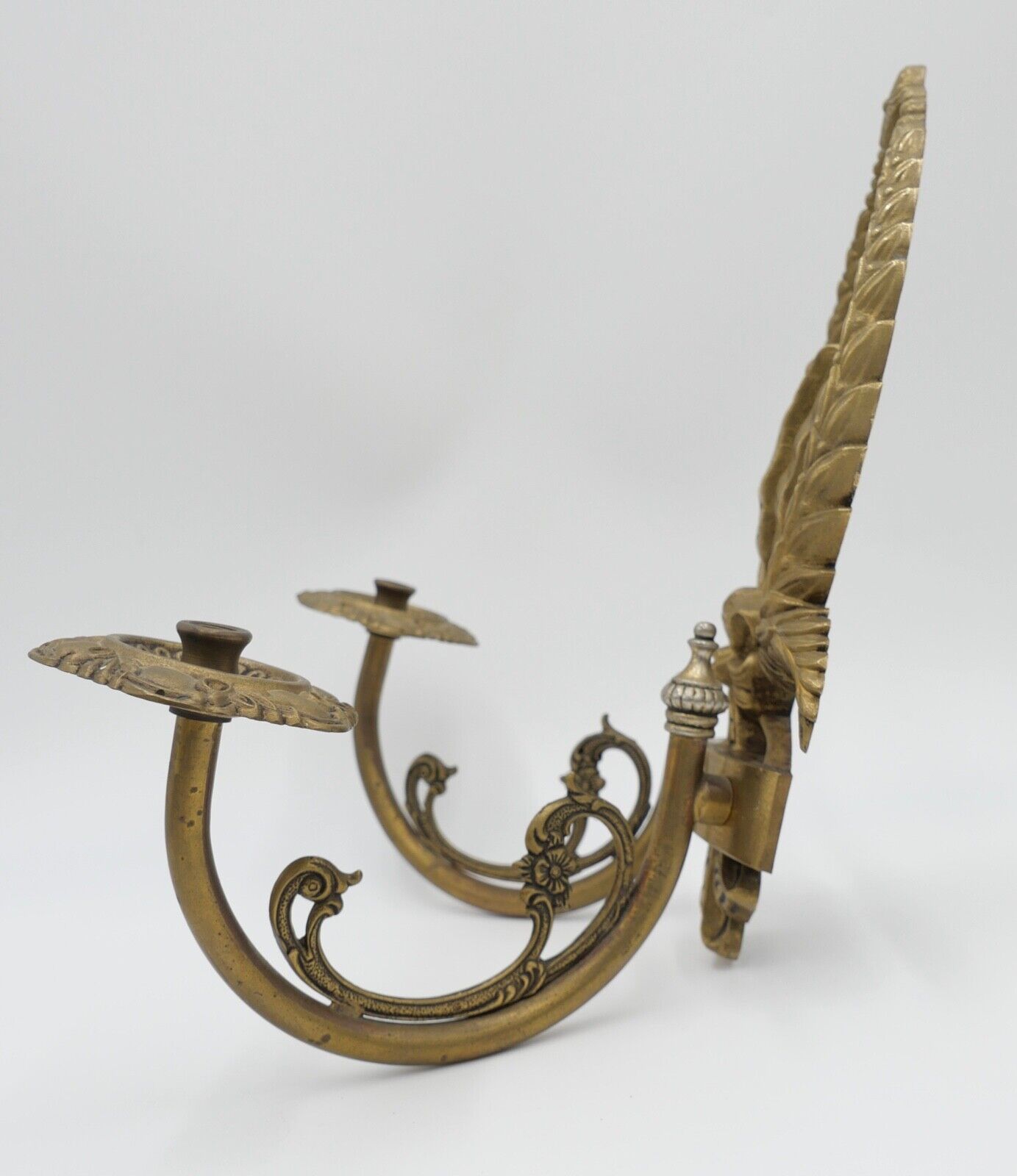 Jugendstil Art Nouveau Frankreich um 1900 Messing Wandleuchte ohne Glas - Antikhandel-Stuttgart