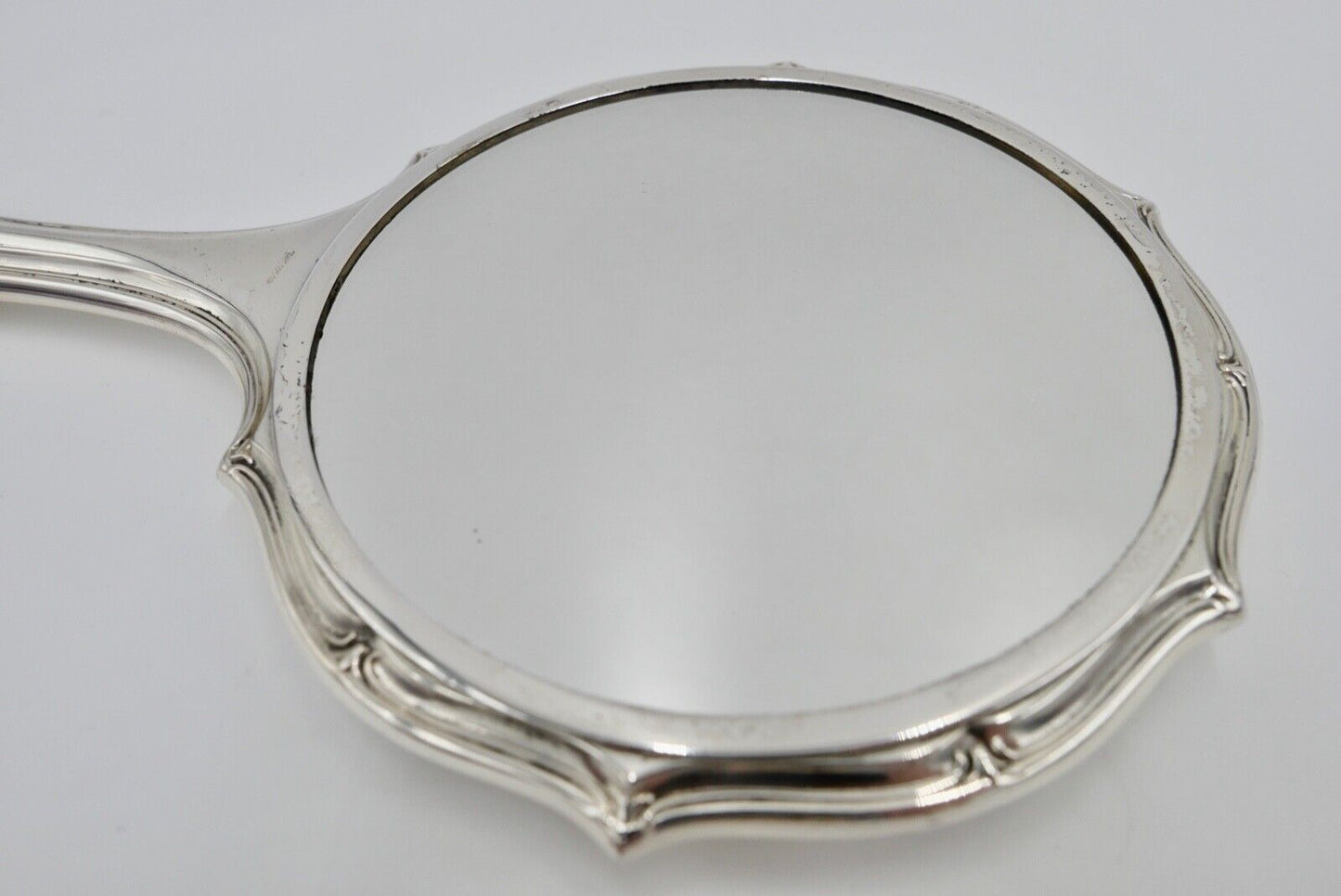 Alter G+K 925 Silber Handspiegel Ø 12,3cm GK NEUwertig - Antikhandel-Stuttgart