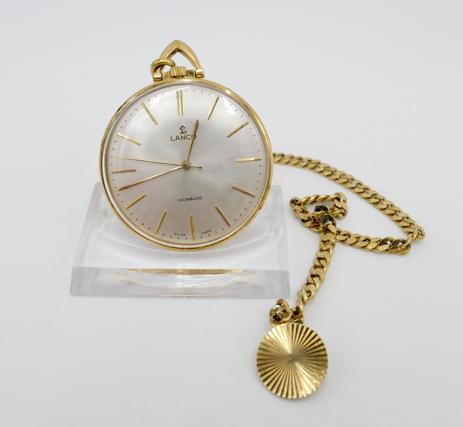 Lanco Taschenuhr vergoldet Cal. 1103 1104 selten - Antikhandel-Stuttgart