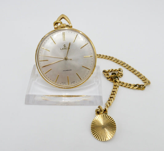 Lanco Taschenuhr vergoldet Cal. 1103 1104 selten - Antikhandel-Stuttgart