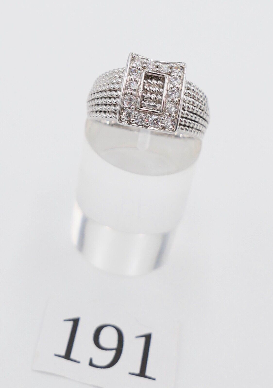 Seltener Silber Ring 925 mit Zirkonia silver größe 57 - Antikhandel-Stuttgart