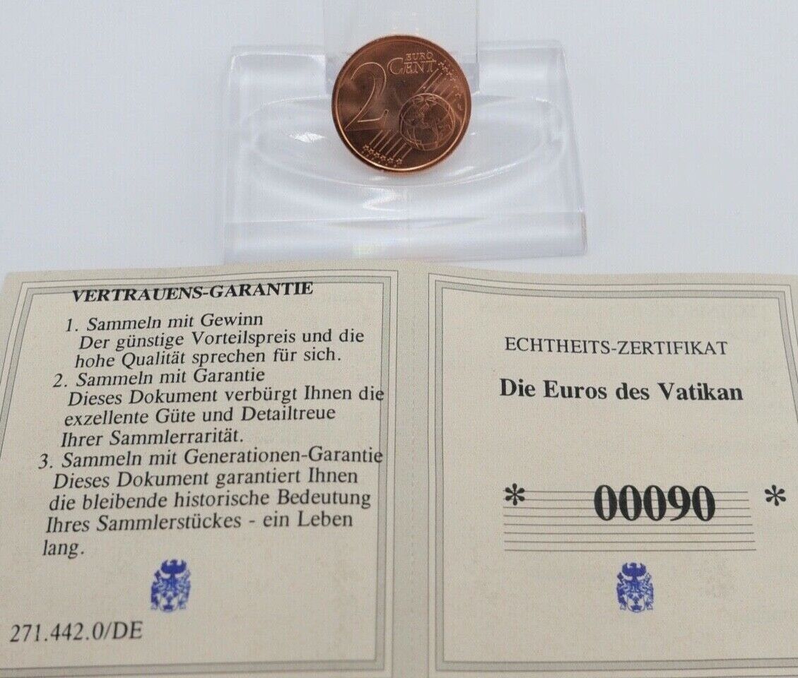 Vatikan 2 Euro Cent Münze 2007 R sehr shön in Kapsel - Antikhandel-Stuttgart