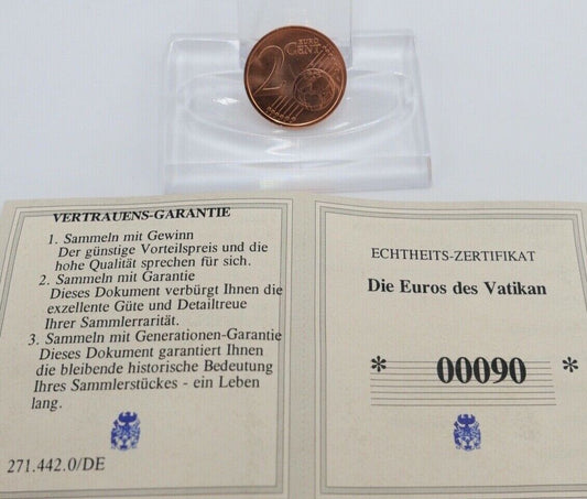 Vatikan 2 Euro Cent Münze 2007 R sehr shön in Kapsel - Antikhandel-Stuttgart