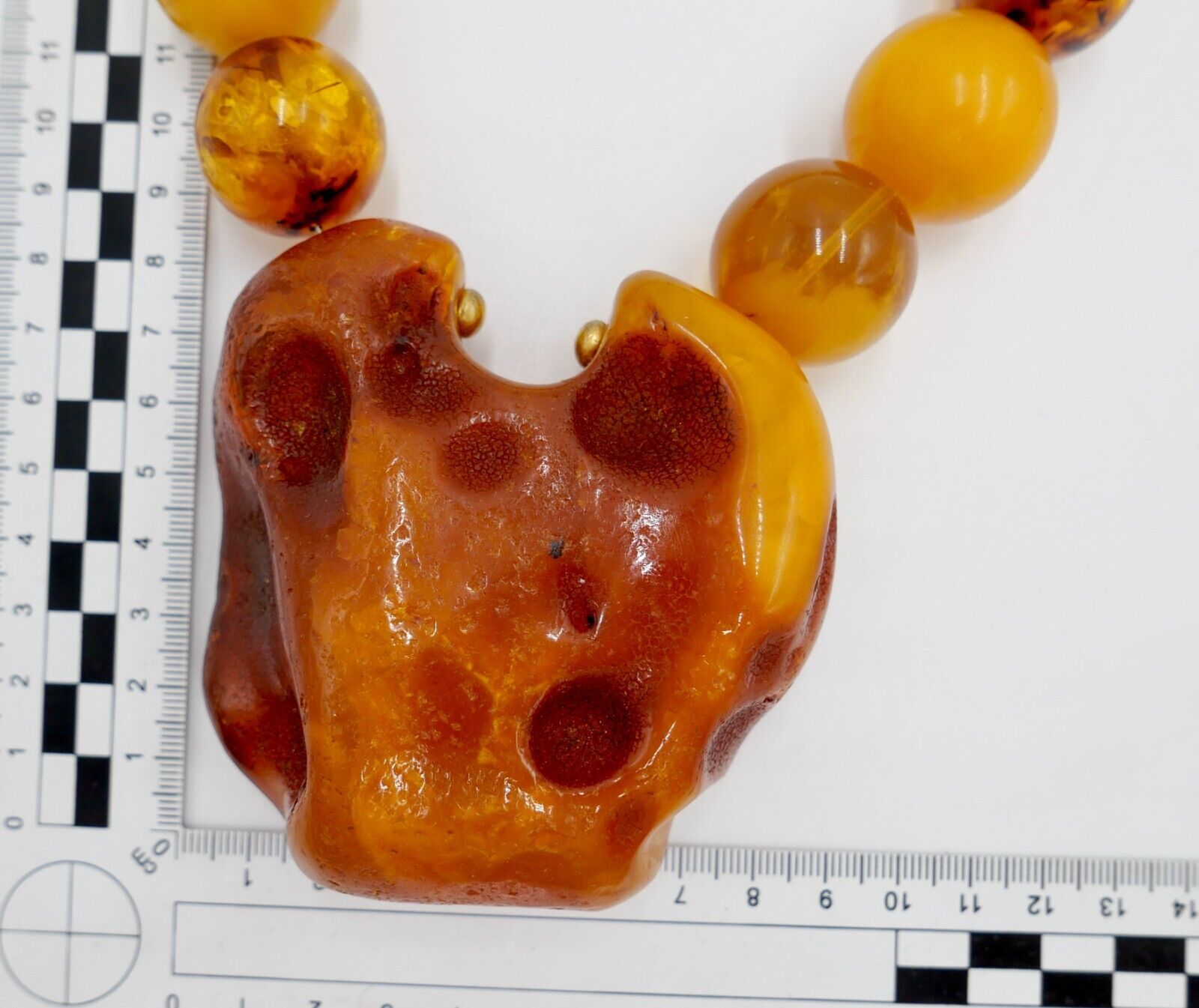 Vintage XXL Bernstein butterscotch Kette Collier Amber 340 Gramm Silber Magnet - Antikhandel-Stuttgart