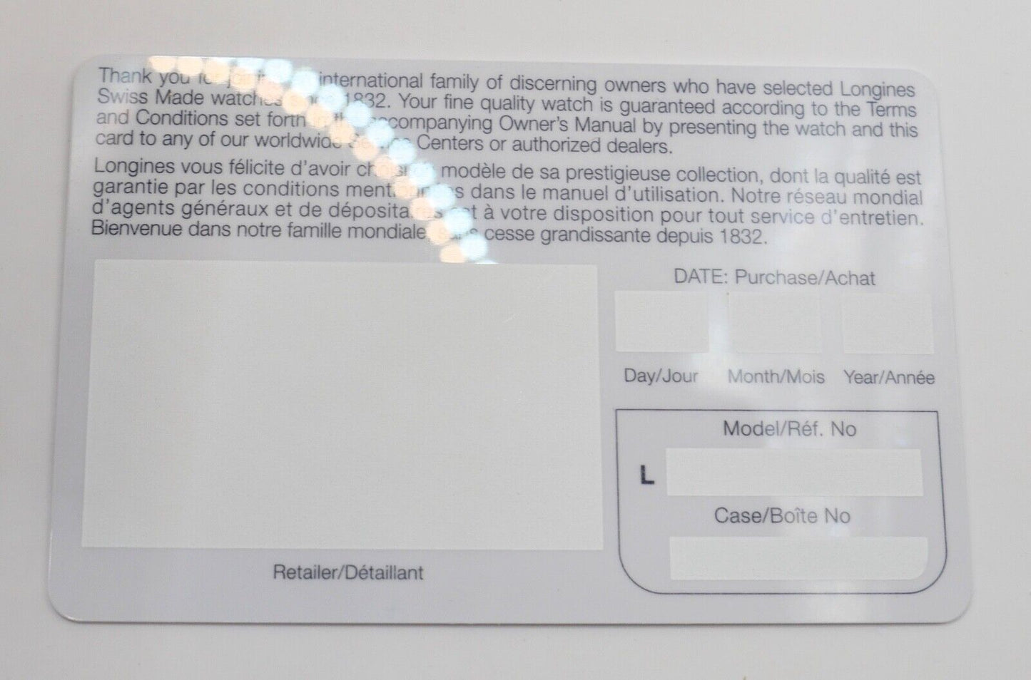 Original LONGINES Uhrenbox mit Uhrenkarte Umkarton Garantie - Antikhandel-Stuttgart