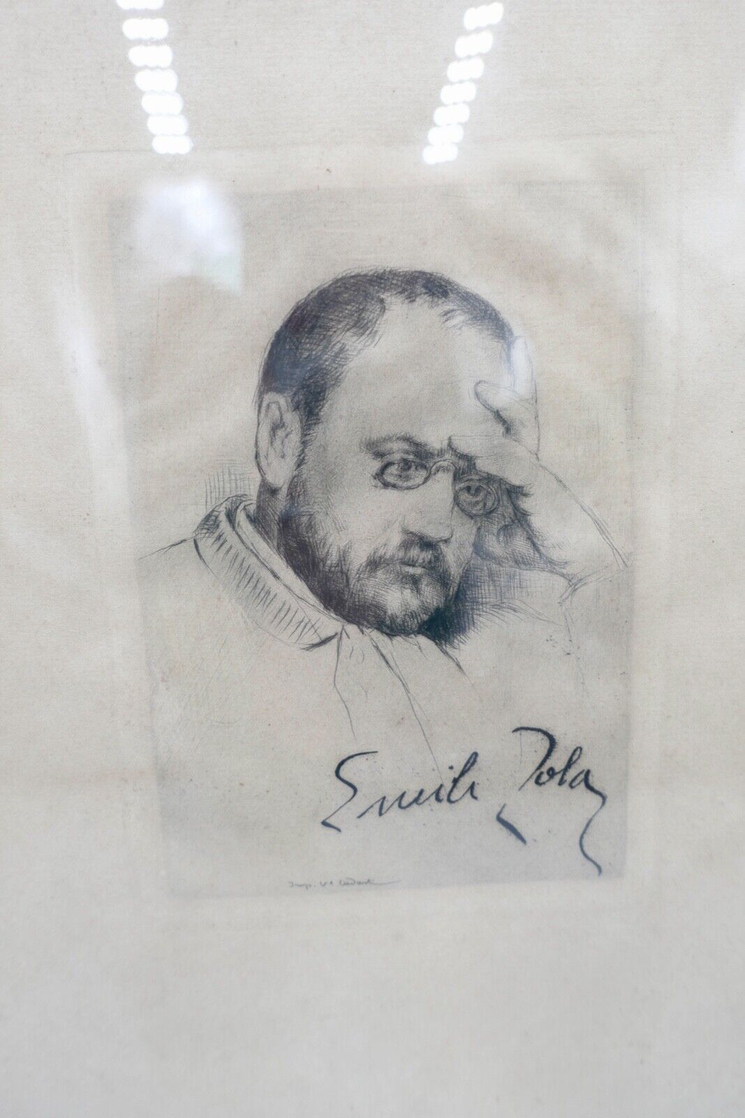 Kopie Émile Zola, mit Unterschrift ( aus dem Leben ); Gustav Courbet - Antikhandel-Stuttgart