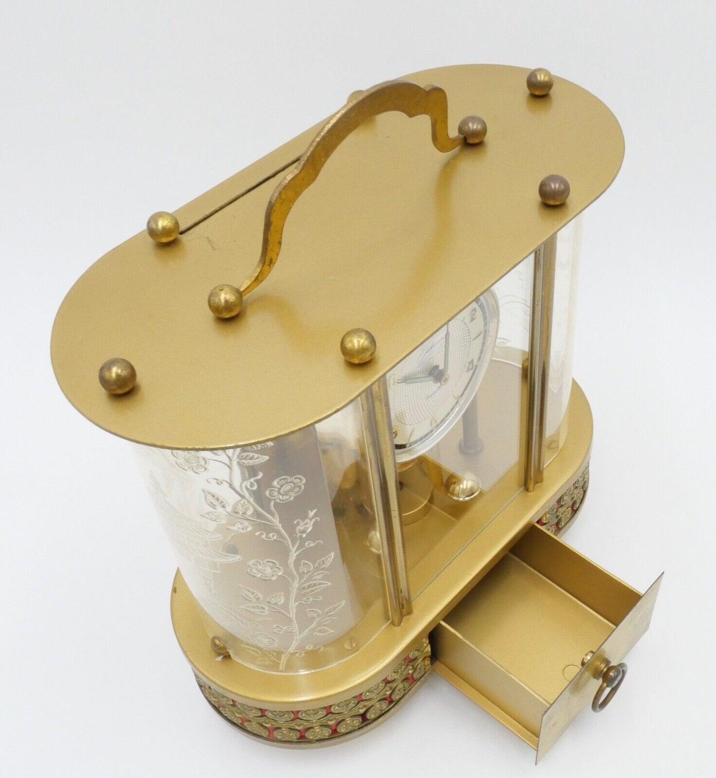 1950 SCHMID Spieluhr Jahresuhr 8 Tage Vintage Musik Kusswalzer Drehpendeluhr - Antikhandel-Stuttgart