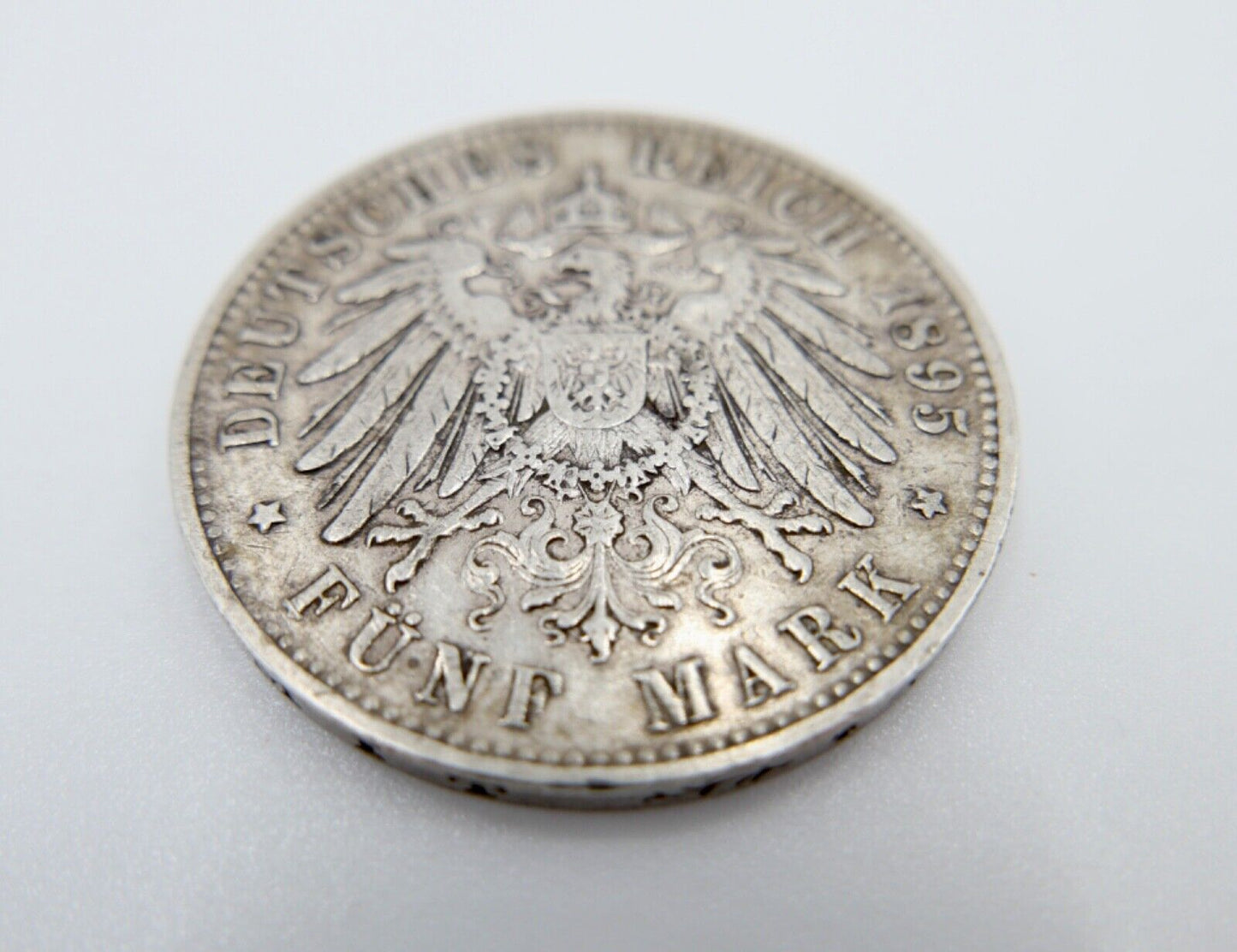 5 Mark 1895 F Silbermünze " Wilhelm König von Württemberg " Jäger J.176 - Antikhandel-Stuttgart