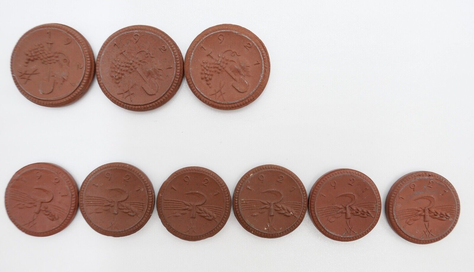 Posten Meissen Böttger Porzellan Münze Taler 1921 Notgeld Mark & Pfennig - Antikhandel-Stuttgart