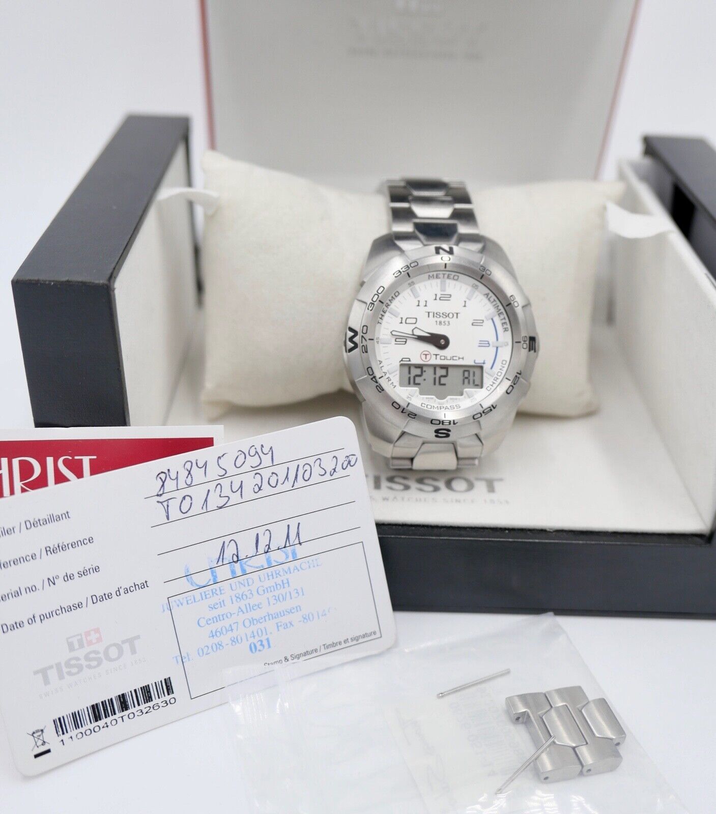 Full Set TISSOT 1853 T013420A T-Touch Edelstahl Herrenuhr Quarz Ø 44 mm - Antikhandel-Stuttgart