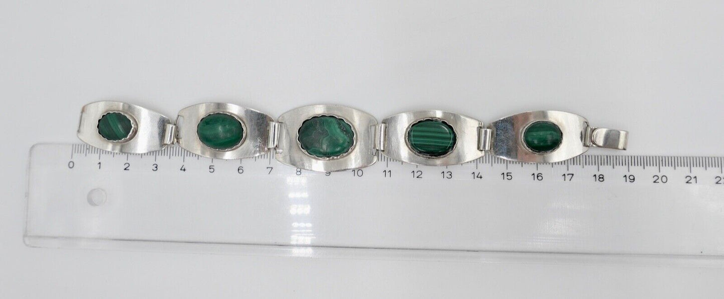 Malachit Armband Silber 800 Gliederarmband A. Eichapfel Weissenfels Weißenfels - Antikhandel-Stuttgart