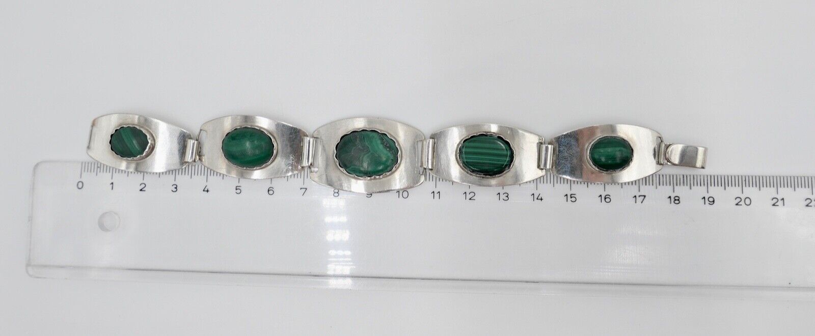 Malachit Armband Silber 800 Gliederarmband A. Eichapfel Weissenfels Weißenfels - Antikhandel-Stuttgart