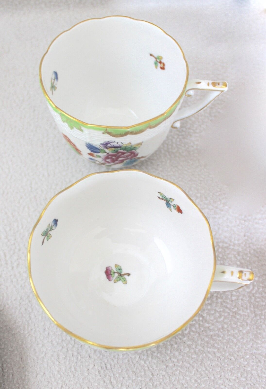 39 Tlg Herend Queen Victoria " Kaffees & Tee Service " Green Border Grün 1.Wahl - Antikhandel-Stuttgart