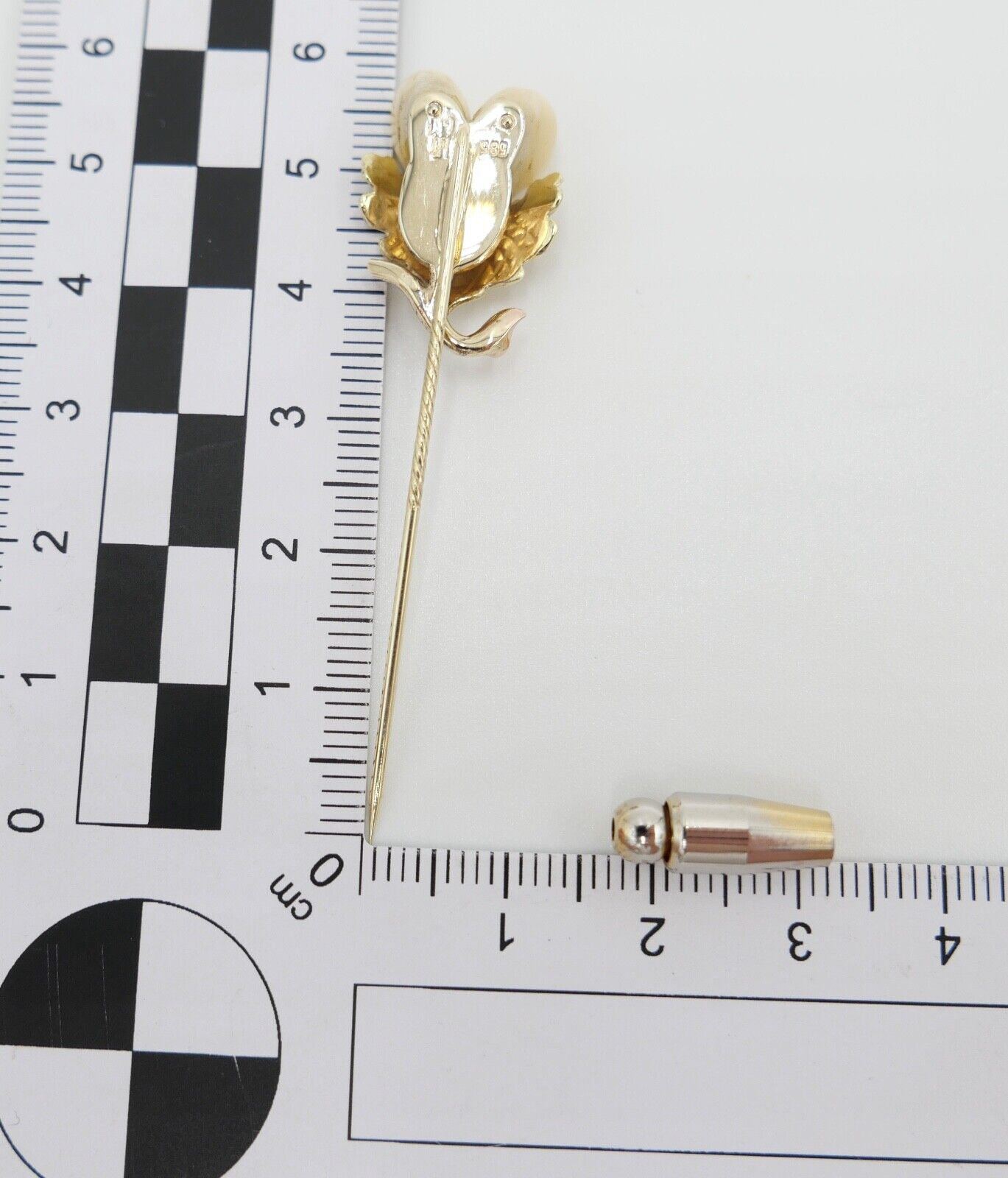 Grandel / Grandl 585 14K Gold Schmuck Brosche Anstecknadel 58,5 mm - Antikhandel-Stuttgart