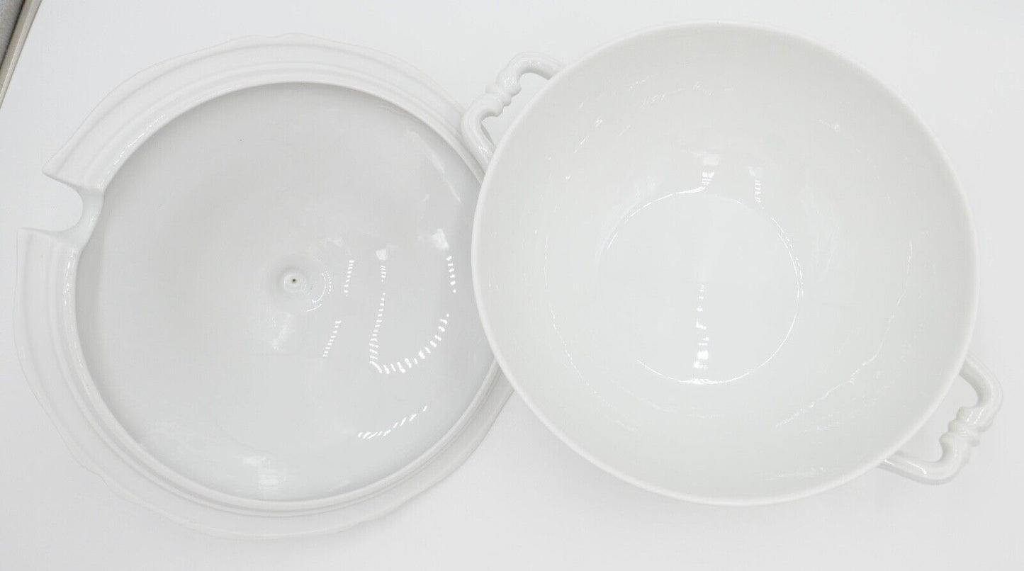 Porzellan Suppenterrine Rosenthal Chippendale Weiß - Antikhandel-Stuttgart