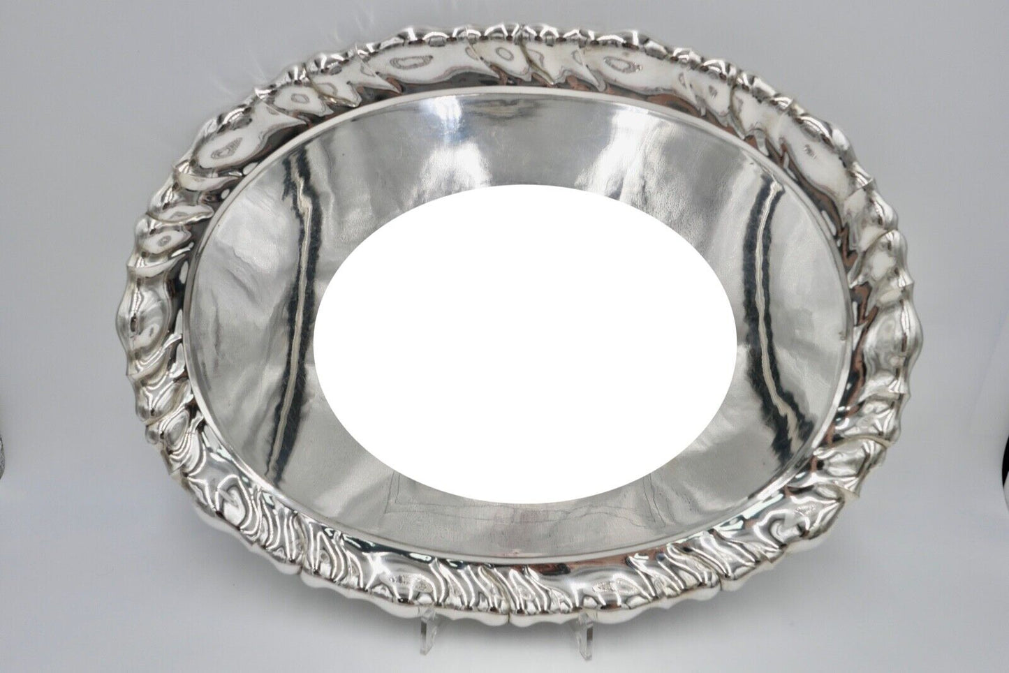 Antik Silbertablett Servierplatte Österreich Ungarn ÖMM 50x37cm 800er Budapest - Antikhandel-Stuttgart