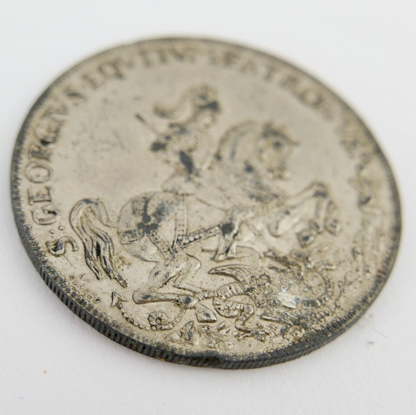 St.Georgs Taler Georgstaler der heilige Georg FEHLDRUCK beidseitig gleich !!! - Antikhandel-Stuttgart