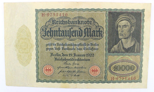 Ro. 68b Banknote 10000 Millionen Mark 1922 old Bill - Antikhandel-Stuttgart