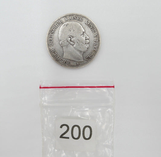 2 Mark 1876 A " Wilhelm König von Preussen " Jäger J.96 Silber Preußen - Antikhandel-Stuttgart