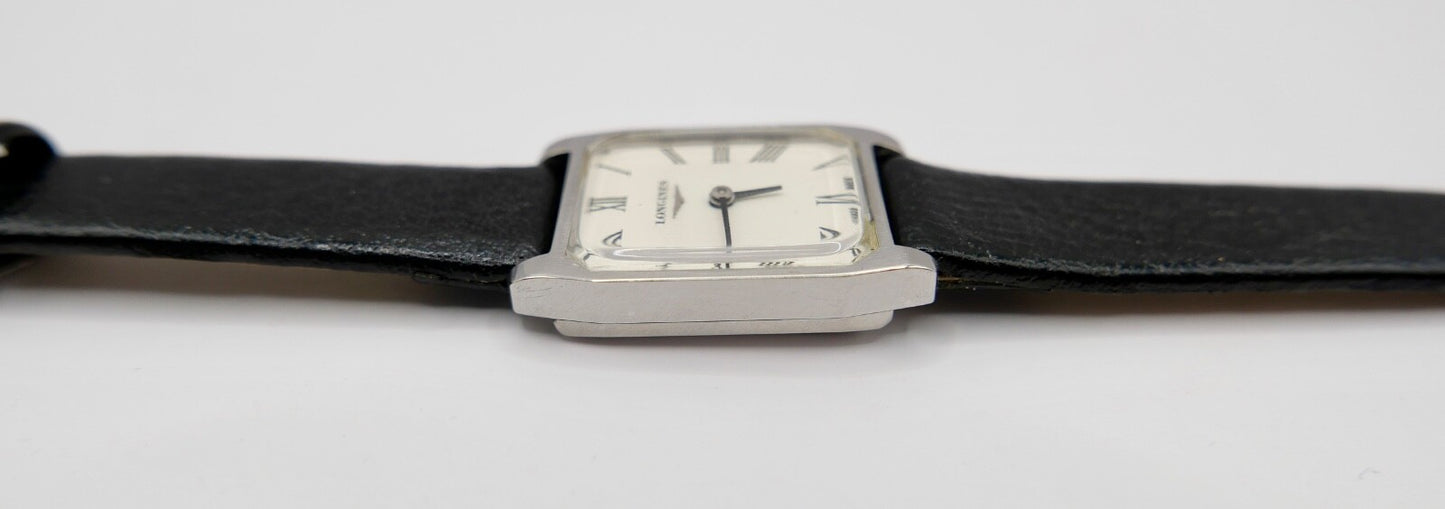 70er Klassische LONGINES Damenuhr Cal. 460 neues Lederarmband Handaufzug 21x18mm