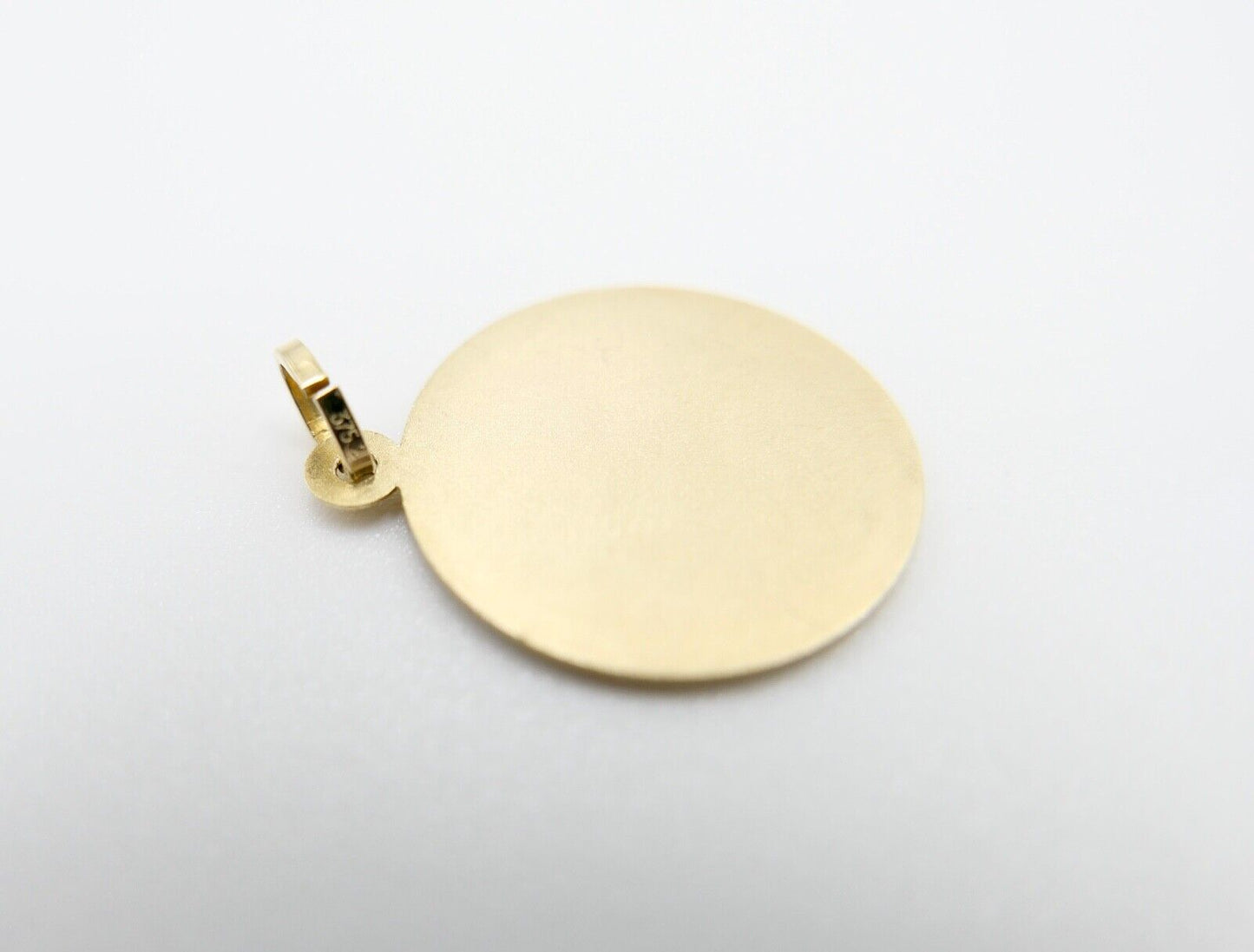 80er Jahre Anhänger Ø 17,6 mm Gold 375 mit Gravur " hab mich lieb " - Antikhandel-Stuttgart