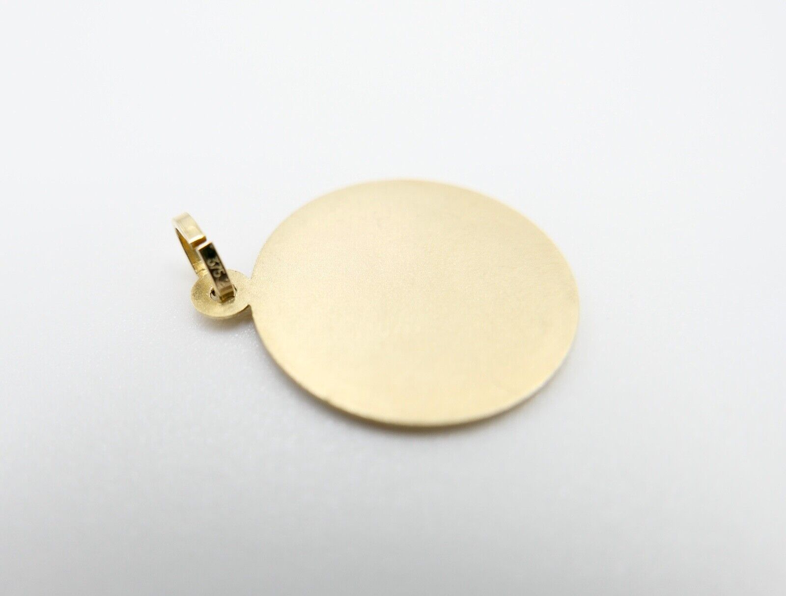 80er Jahre Anhänger Ø 17,6 mm Gold 375 mit Gravur " hab mich lieb " - Antikhandel-Stuttgart