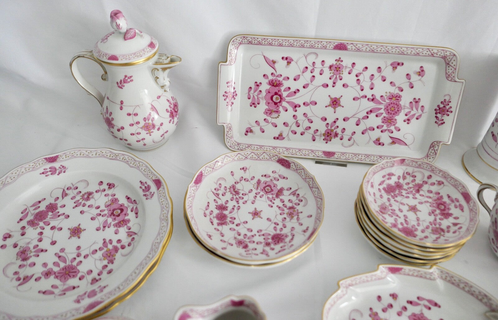 Meissen 1. Wahl Kaffee Mokka Service 25 Teile Porzellan Indisch Purpur