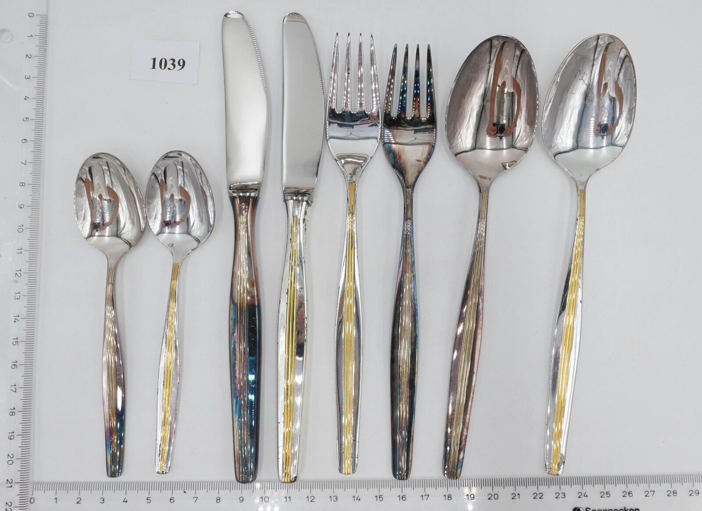 - NEU - OVP 12 Teile AUERHAHN LARISSA EXQUISIT Gold Dekor 90er Silber vergoldet - Antikhandel-Stuttgart